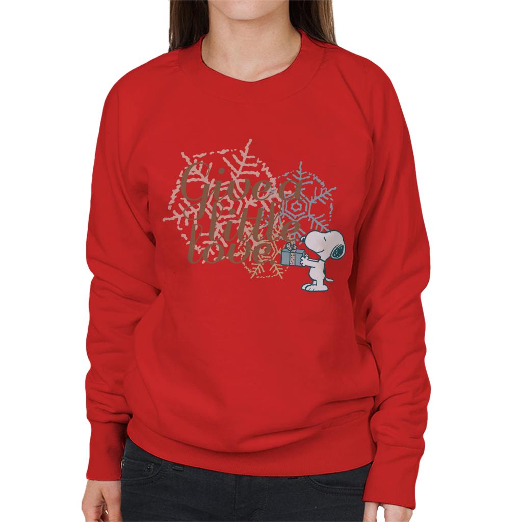 Peanuts Snoopy Give A Little Love Women's Sweatshirt-ALL + EVERY