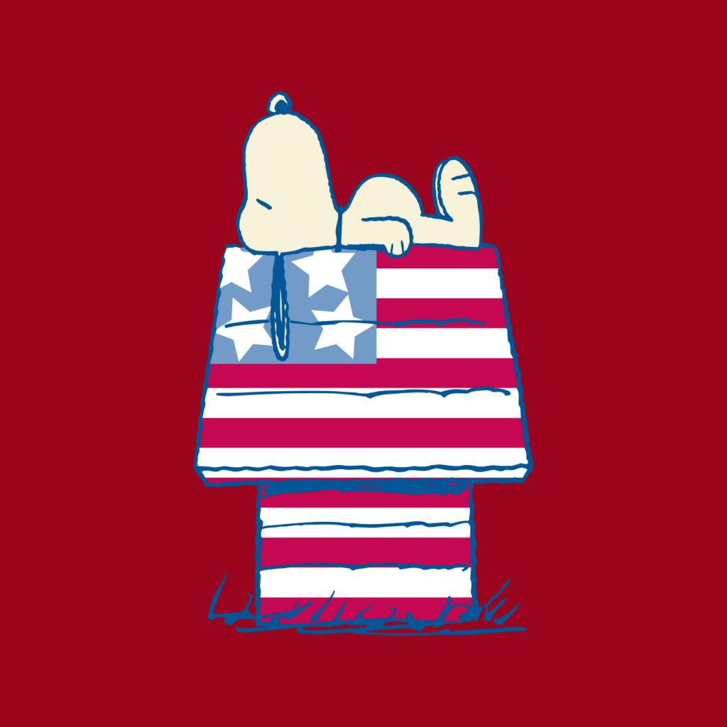 Peanuts Snoopy Patriotic Kennel Women's T-Shirt-ALL + EVERY