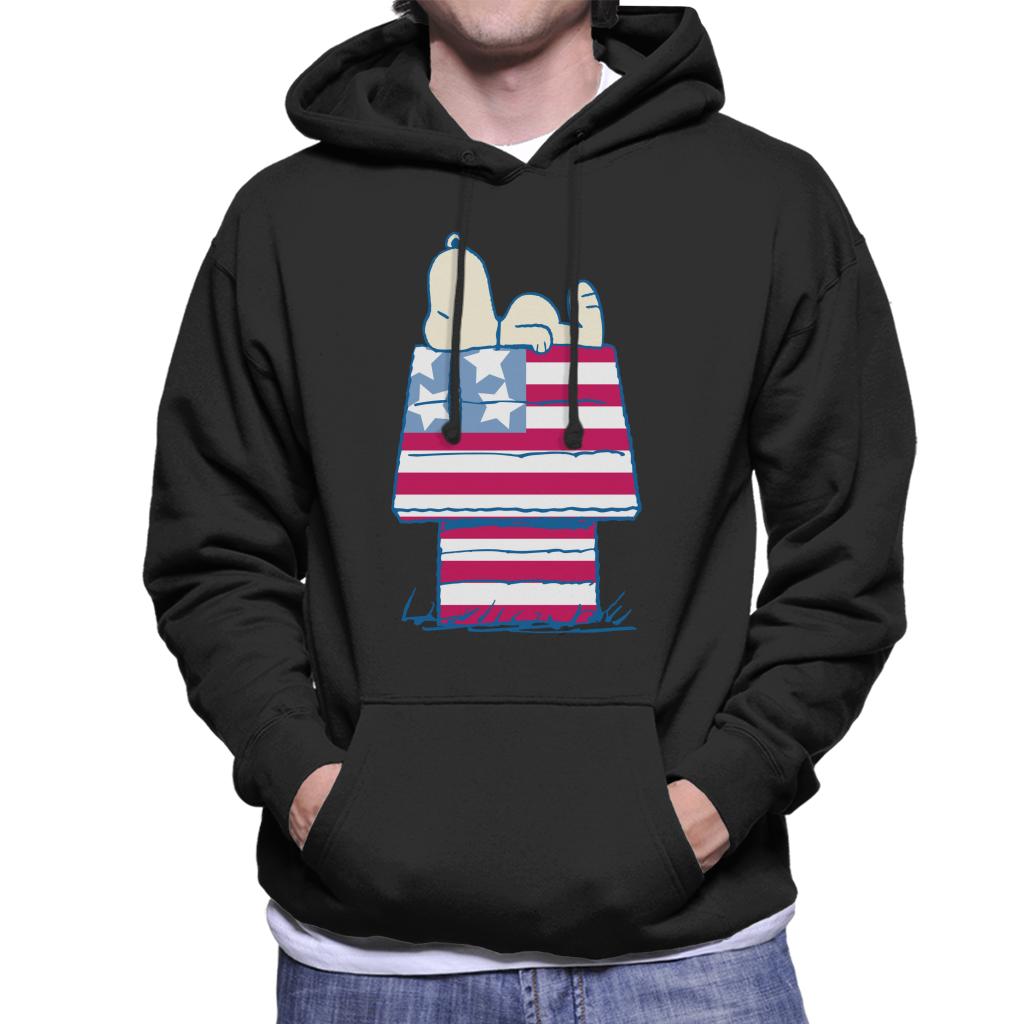 Peanuts Snoopy Patriotic Kennel Men's Hooded Sweatshirt-ALL + EVERY