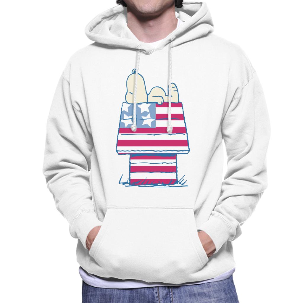 Peanuts Snoopy Patriotic Kennel Men's Hooded Sweatshirt-ALL + EVERY