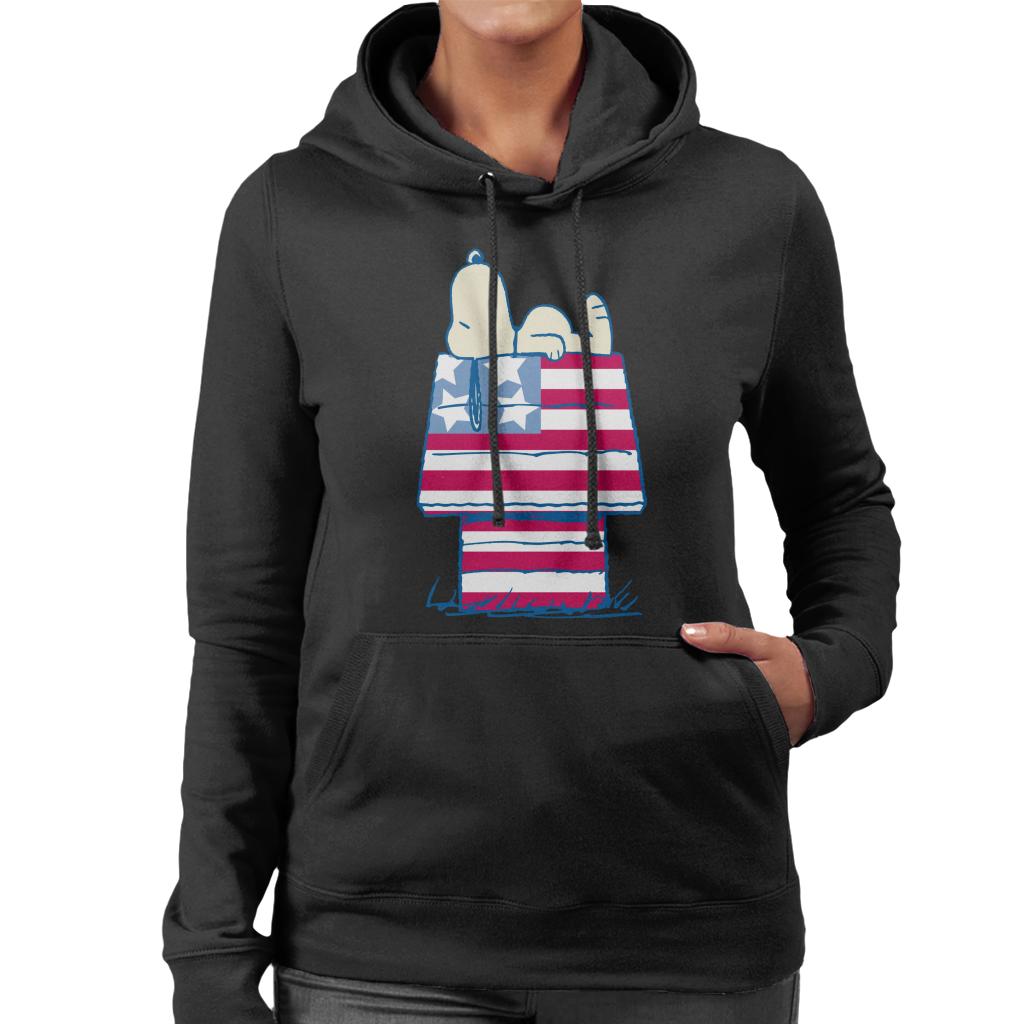 Peanuts Snoopy Patriotic Kennel Women's Hooded Sweatshirt-ALL + EVERY