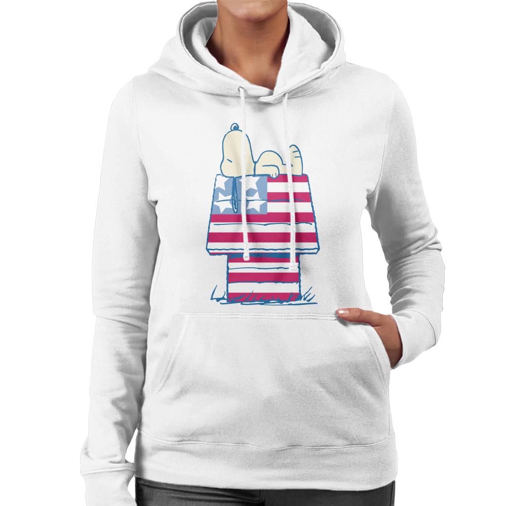 Peanuts Snoopy Patriotic Kennel Women's Hooded Sweatshirt-ALL + EVERY