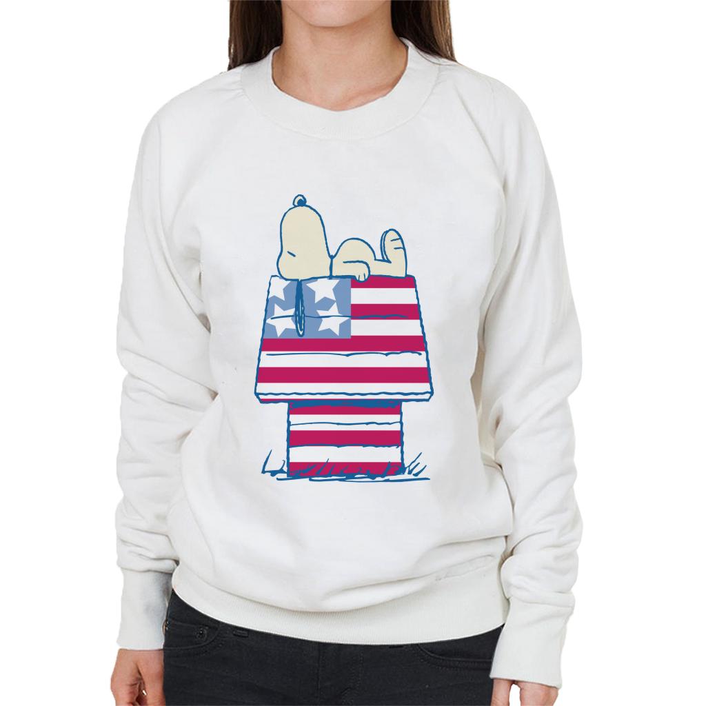 Peanuts Snoopy Patriotic Kennel Women's Sweatshirt-ALL + EVERY