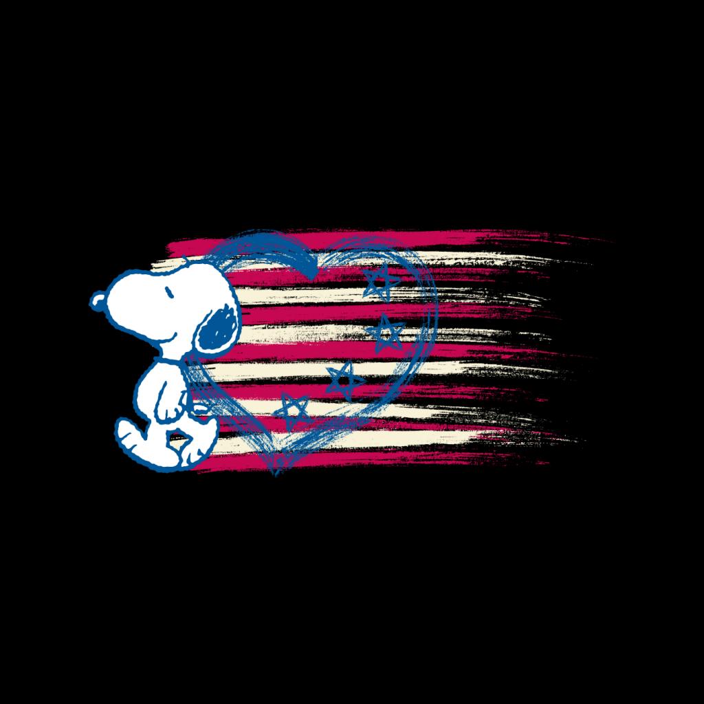 Peanuts Snoopy Patriotic Heart Flag Women's T-Shirt-ALL + EVERY