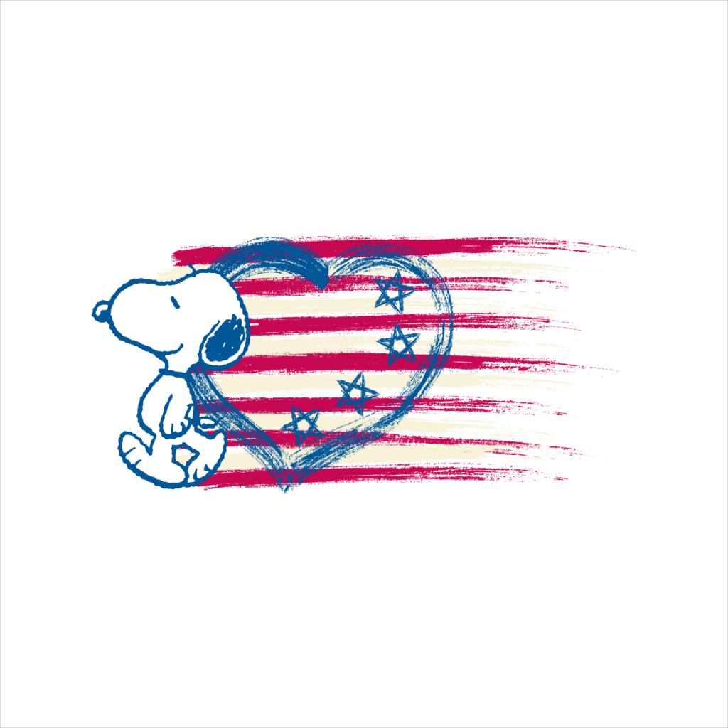 Peanuts Snoopy Patriotic Heart Flag Women's T-Shirt-ALL + EVERY