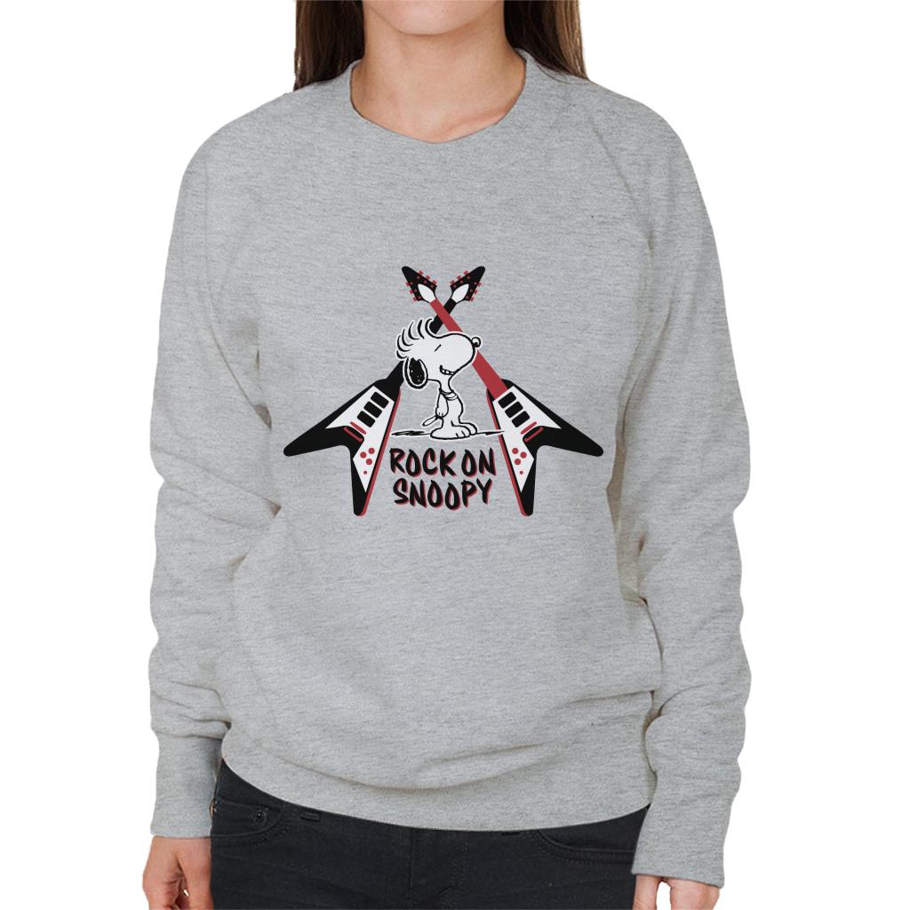 Peanuts Snoopy Rock On Women's Sweatshirt-ALL + EVERY