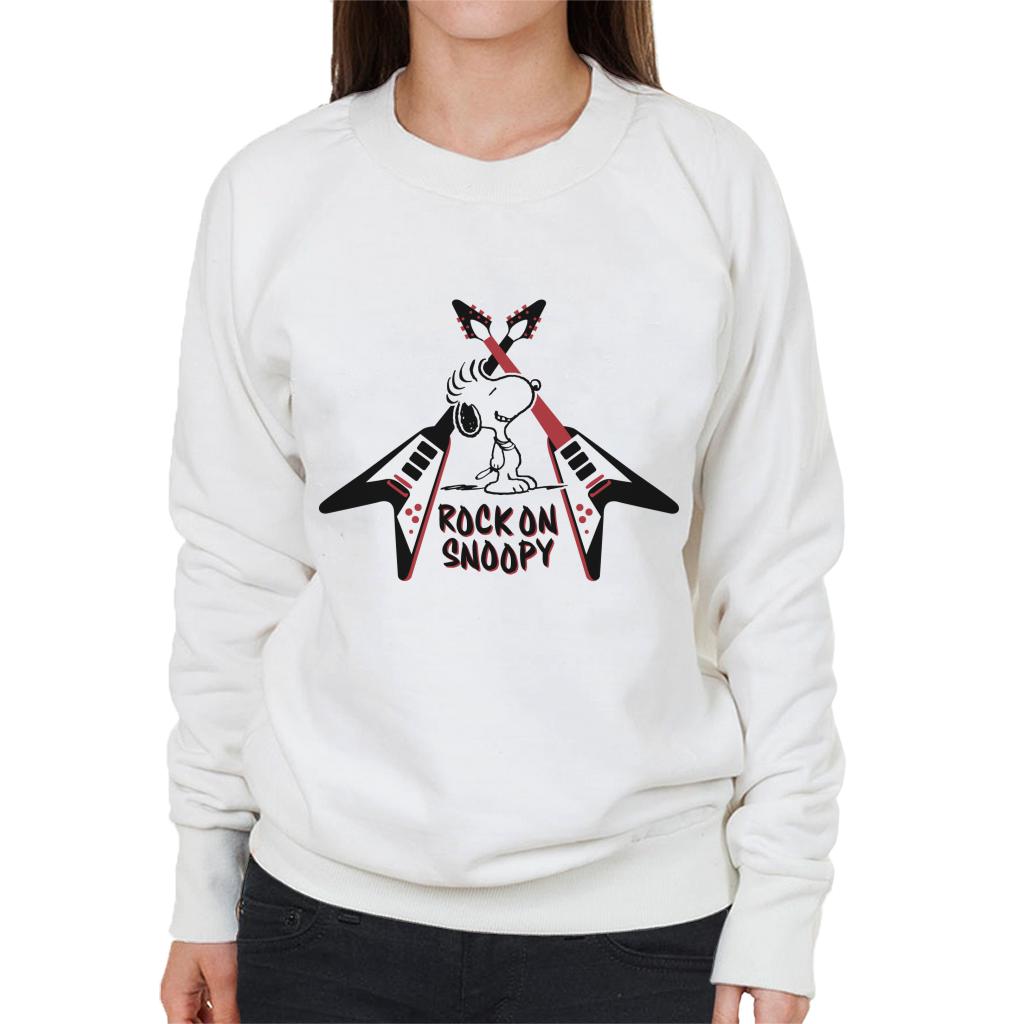 Peanuts Snoopy Rock On Women's Sweatshirt-ALL + EVERY