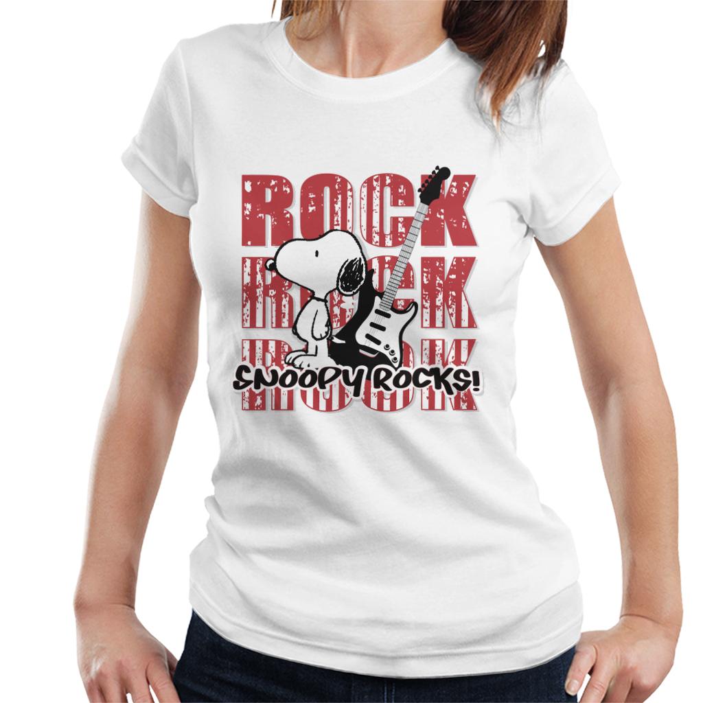 Peanuts Snoopy Rocks Women's T-Shirt-ALL + EVERY