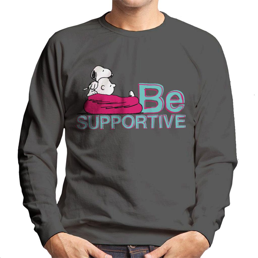 Peanuts Snoopy Being Supportive For Charlie Brown Men's Sweatshirt-ALL + EVERY