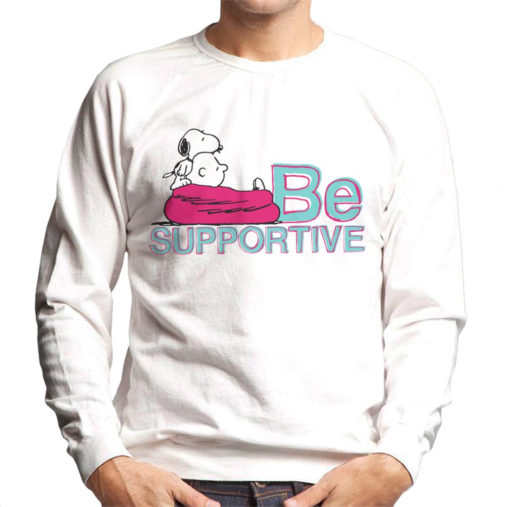 Peanuts Snoopy Being Supportive For Charlie Brown Men's Sweatshirt-ALL + EVERY