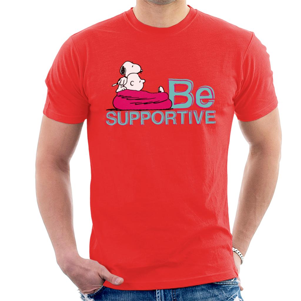 Peanuts Snoopy Being Supportive For Charlie Brown Men's T-Shirt-ALL + EVERY