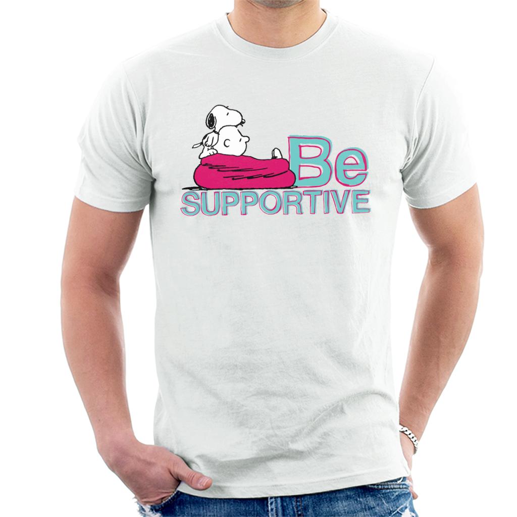 Peanuts Snoopy Being Supportive For Charlie Brown Men's T-Shirt-ALL + EVERY