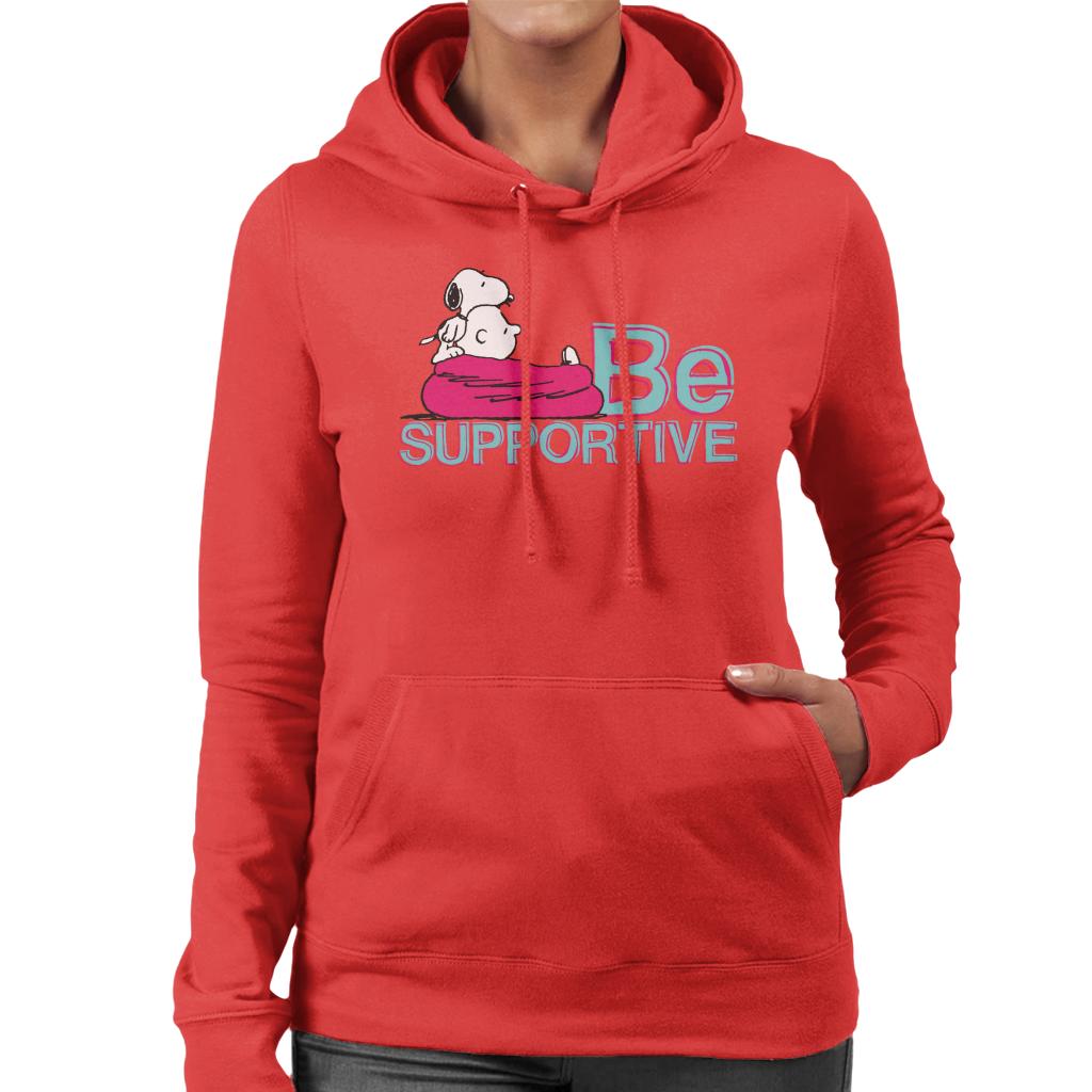 Peanuts Snoopy Being Supportive For Charlie Brown Women's Hooded Sweatshirt-ALL + EVERY