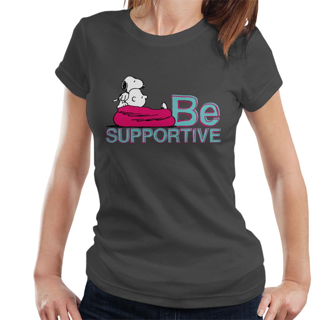 Peanuts Snoopy Being Supportive For Charlie Brown Women's T-Shirt-ALL + EVERY