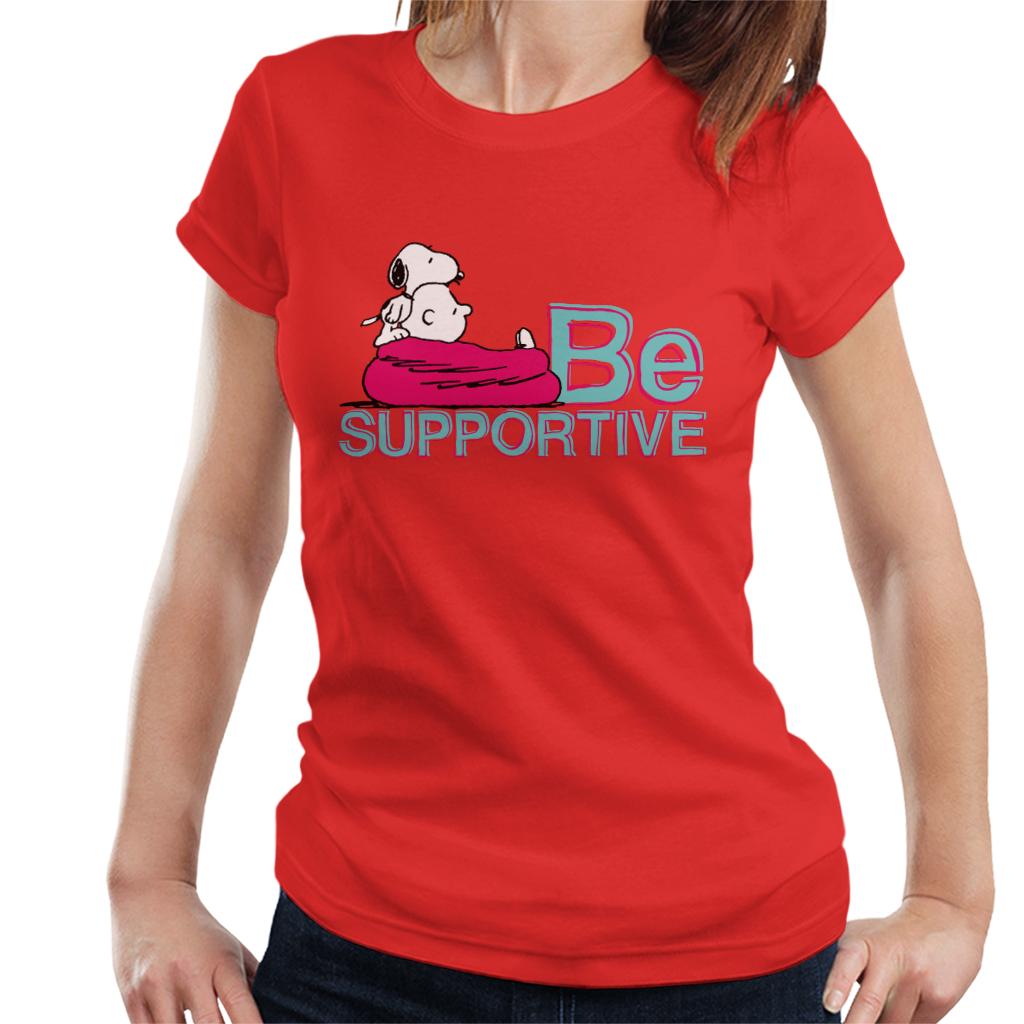 Peanuts Snoopy Being Supportive For Charlie Brown Women's T-Shirt-ALL + EVERY