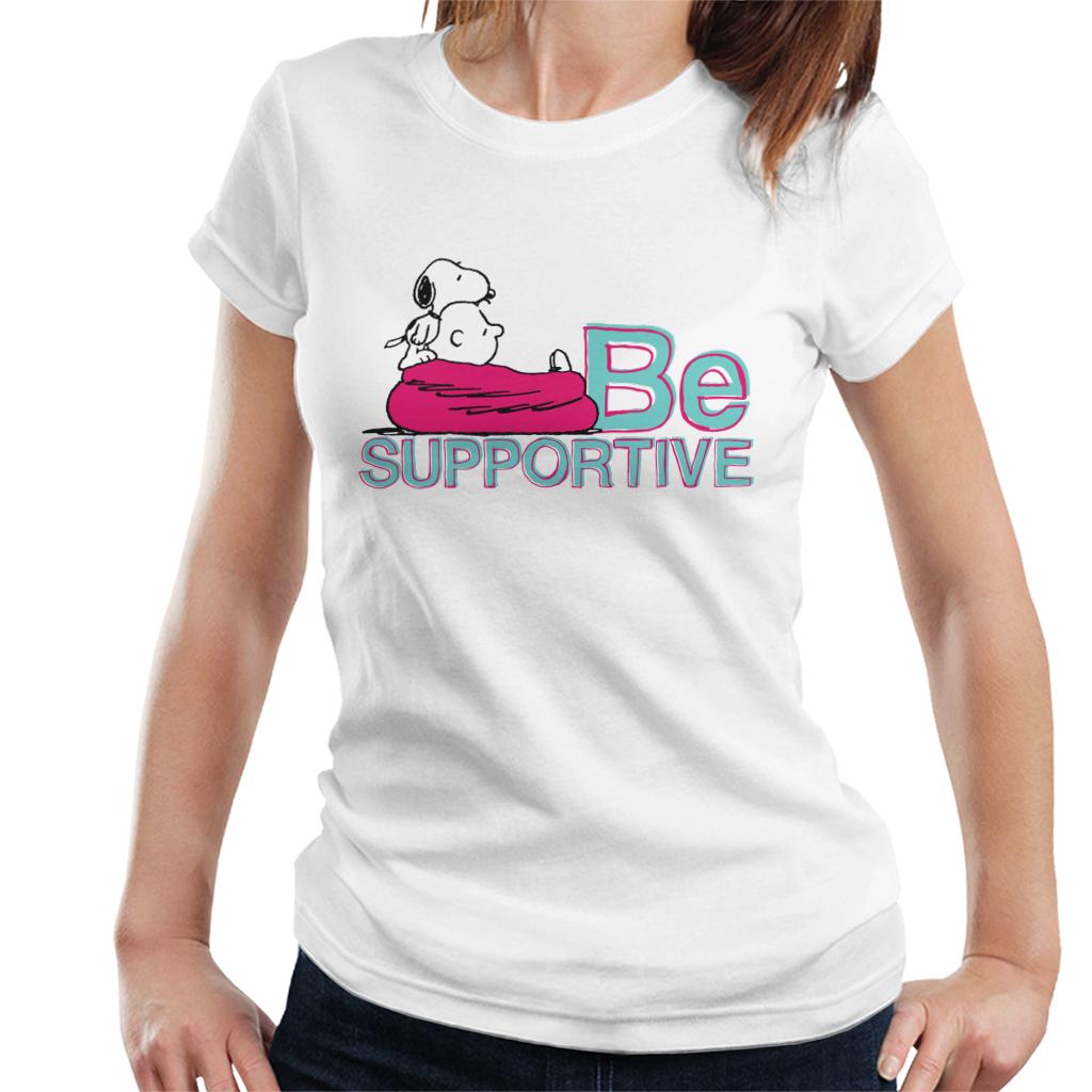 Peanuts Snoopy Being Supportive For Charlie Brown Women's T-Shirt-ALL + EVERY