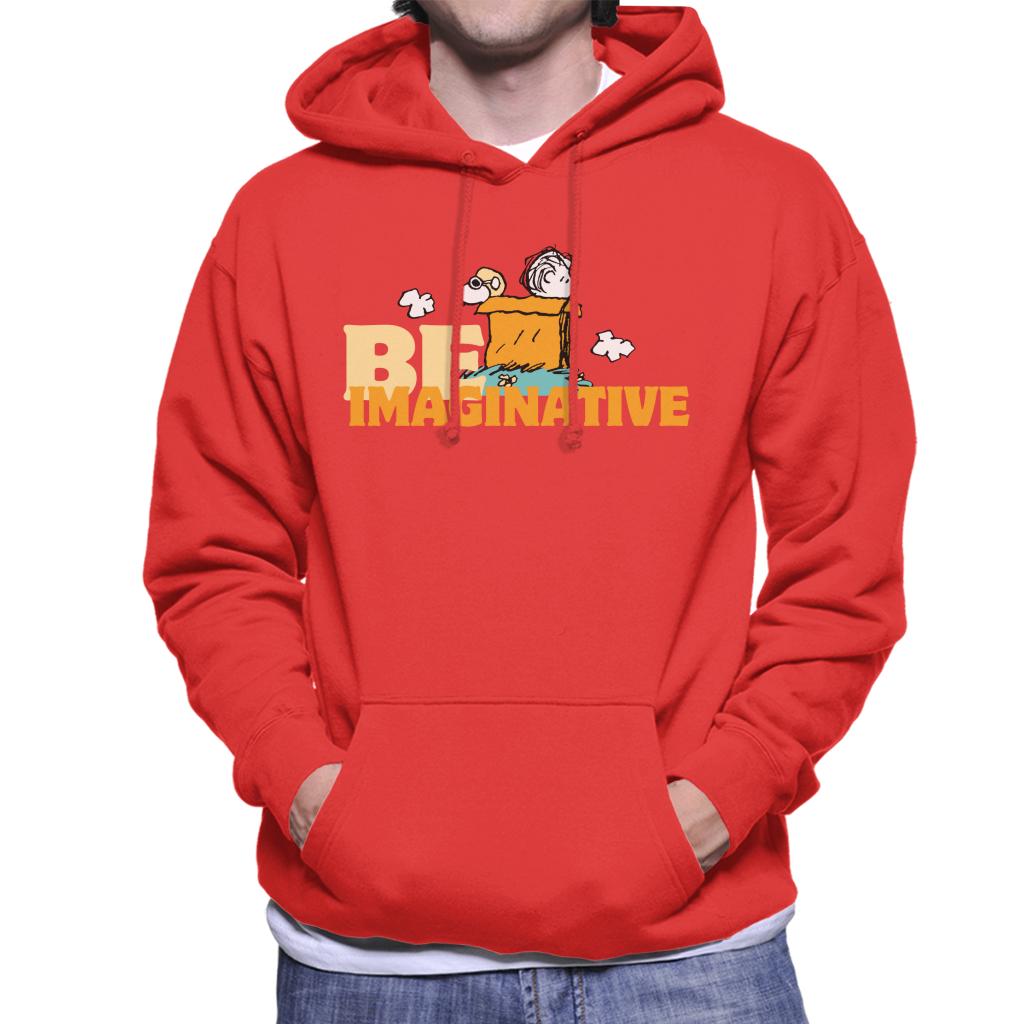 Peanuts Snoopy Charlie Brown Be Imaginative Men's Hooded Sweatshirt-ALL + EVERY