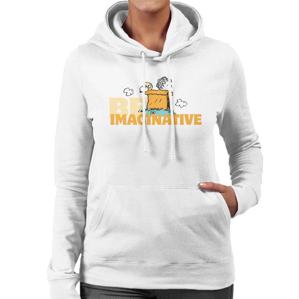 Peanuts Snoopy Charlie Brown Be Imaginative Women's Hooded Sweatshirt-ALL + EVERY