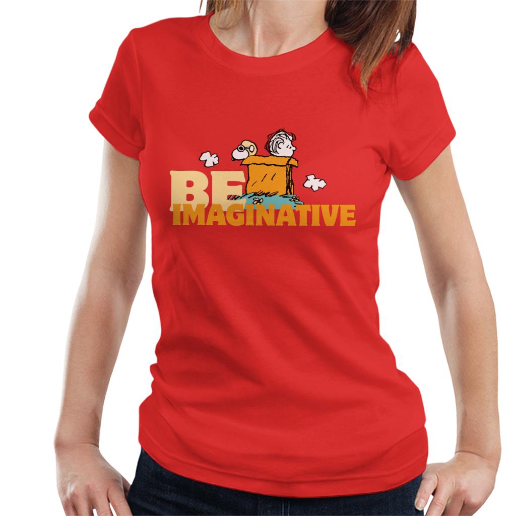 Peanuts Snoopy Charlie Brown Be Imaginative Women's T-Shirt-ALL + EVERY