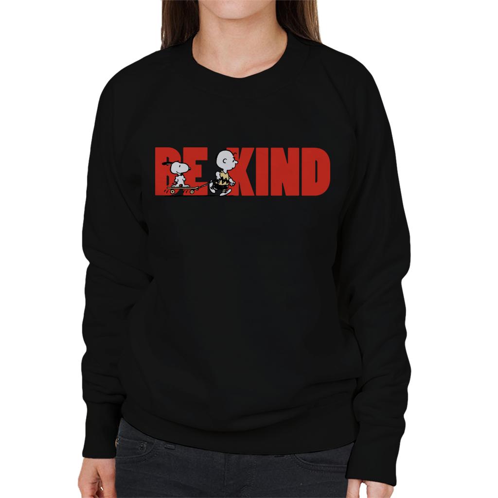 Peanuts Snoopy Charlie Brown Skateboard Be Kind Women's Sweatshirt-ALL + EVERY