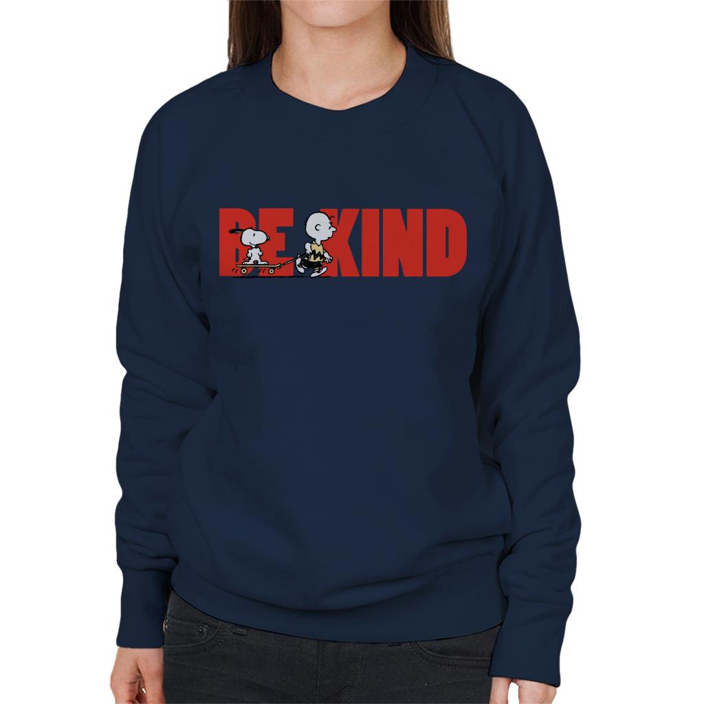 Peanuts Snoopy Charlie Brown Skateboard Be Kind Women's Sweatshirt-ALL + EVERY