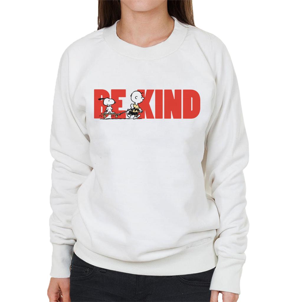 Peanuts Snoopy Charlie Brown Skateboard Be Kind Women's Sweatshirt-ALL + EVERY