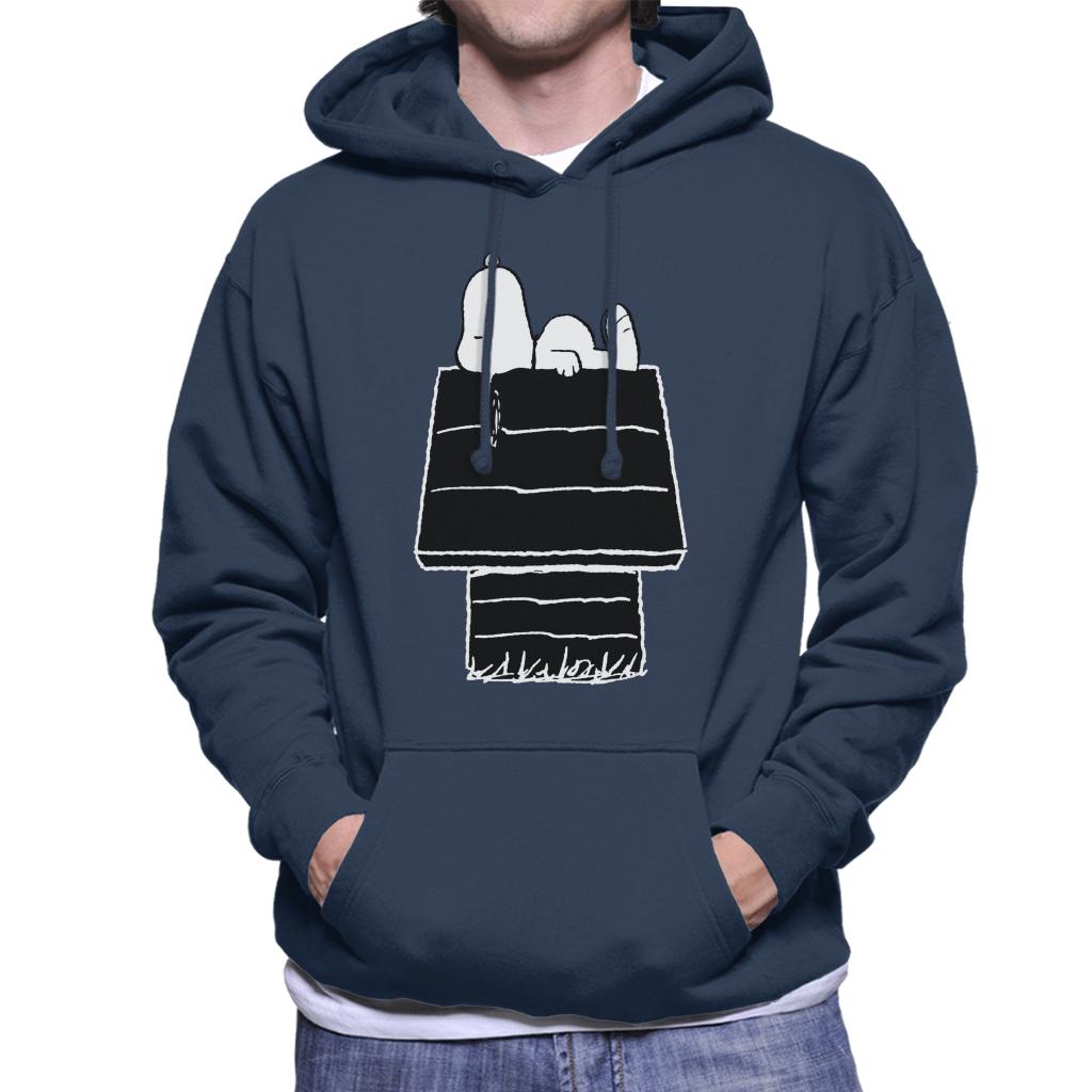 Peanuts Snoopy Black And White Kennel Men's Hooded Sweatshirt-ALL + EVERY