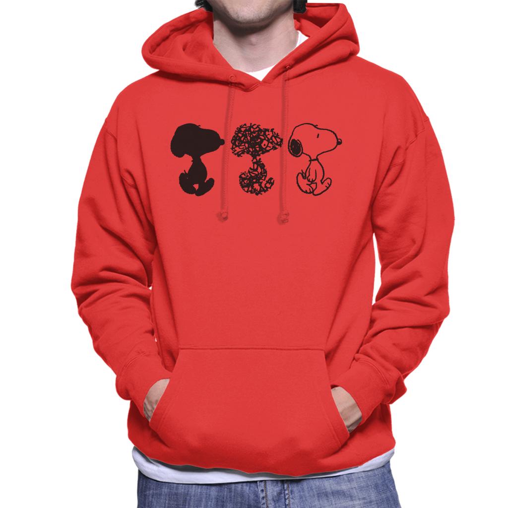 Peanuts Snoopy Black And White Trio Men's Hooded Sweatshirt-ALL + EVERY