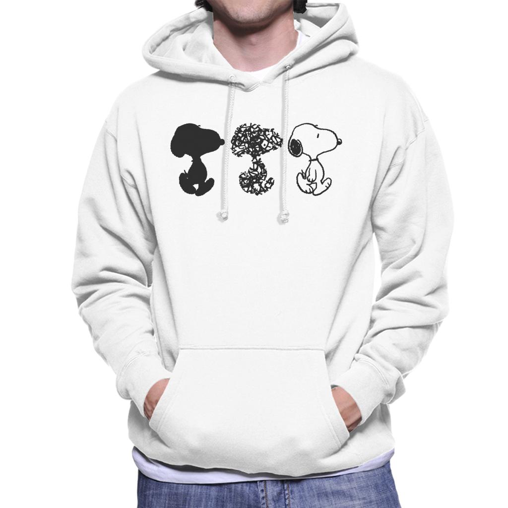 Peanuts Snoopy Black And White Trio Men's Hooded Sweatshirt-ALL + EVERY