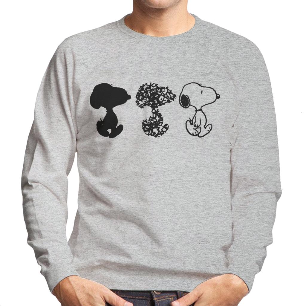 Peanuts Snoopy Black And White Trio Men's Sweatshirt-ALL + EVERY