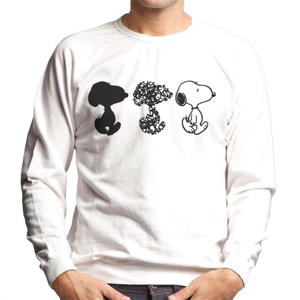 Peanuts Snoopy Black And White Trio Men's Sweatshirt-ALL + EVERY