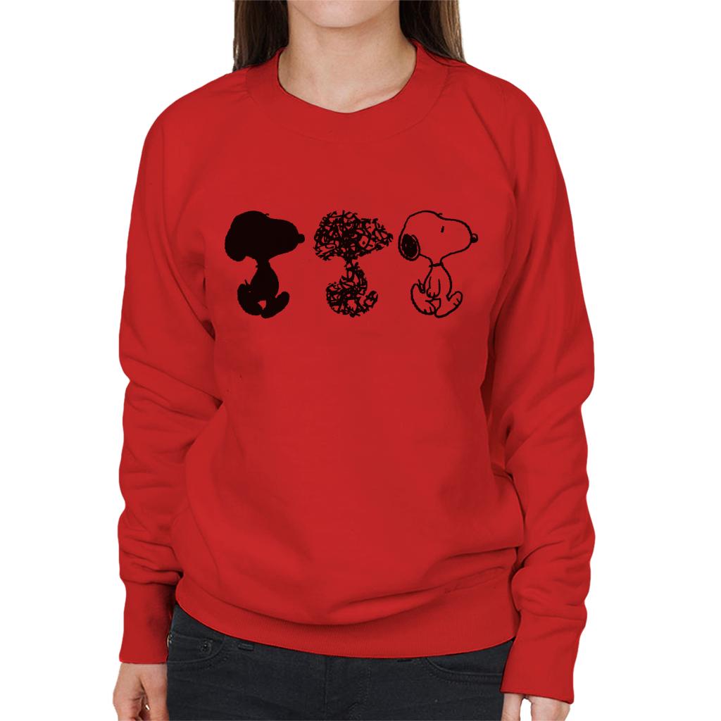 Peanuts Snoopy Black And White Trio Women's Sweatshirt-ALL + EVERY