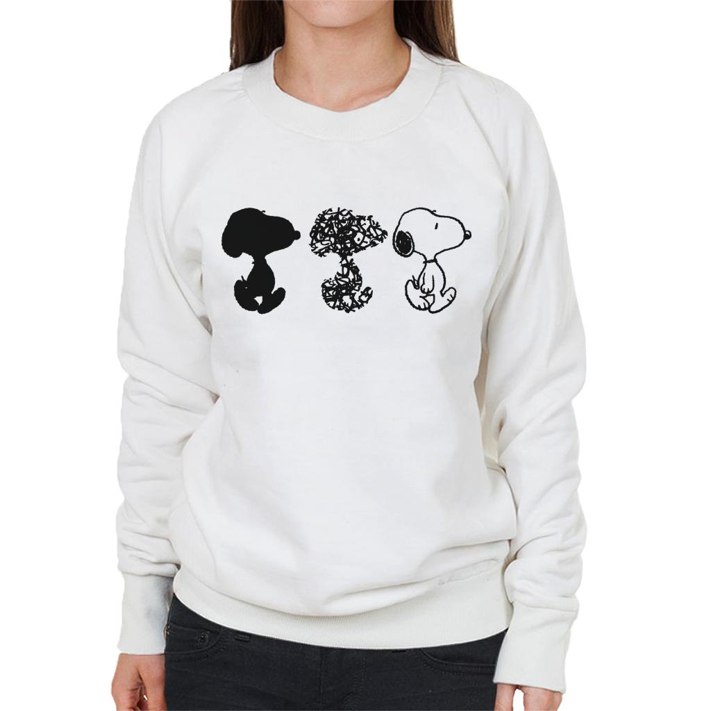 Peanuts Snoopy Black And White Trio Women's Sweatshirt-ALL + EVERY