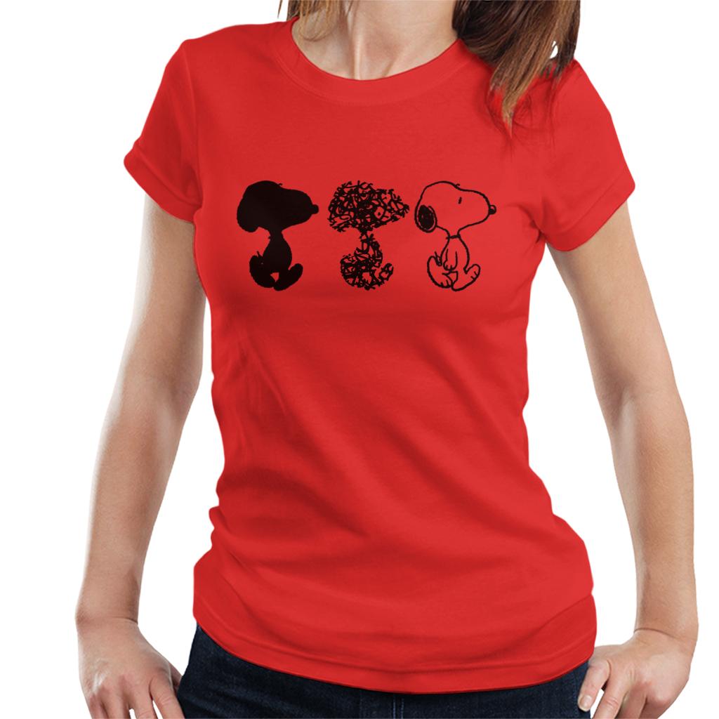 Peanuts Snoopy Black And White Trio Women's T-Shirt-ALL + EVERY