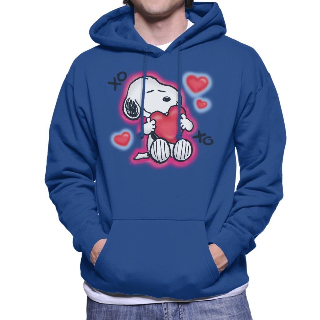 Peanuts Snoopy Hugging Love Heart Xo Men's Hooded Sweatshirt-ALL + EVERY