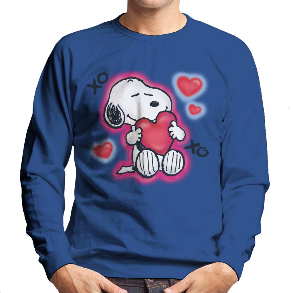 Peanuts Snoopy Hugging Love Heart Xo Men's Sweatshirt-ALL + EVERY
