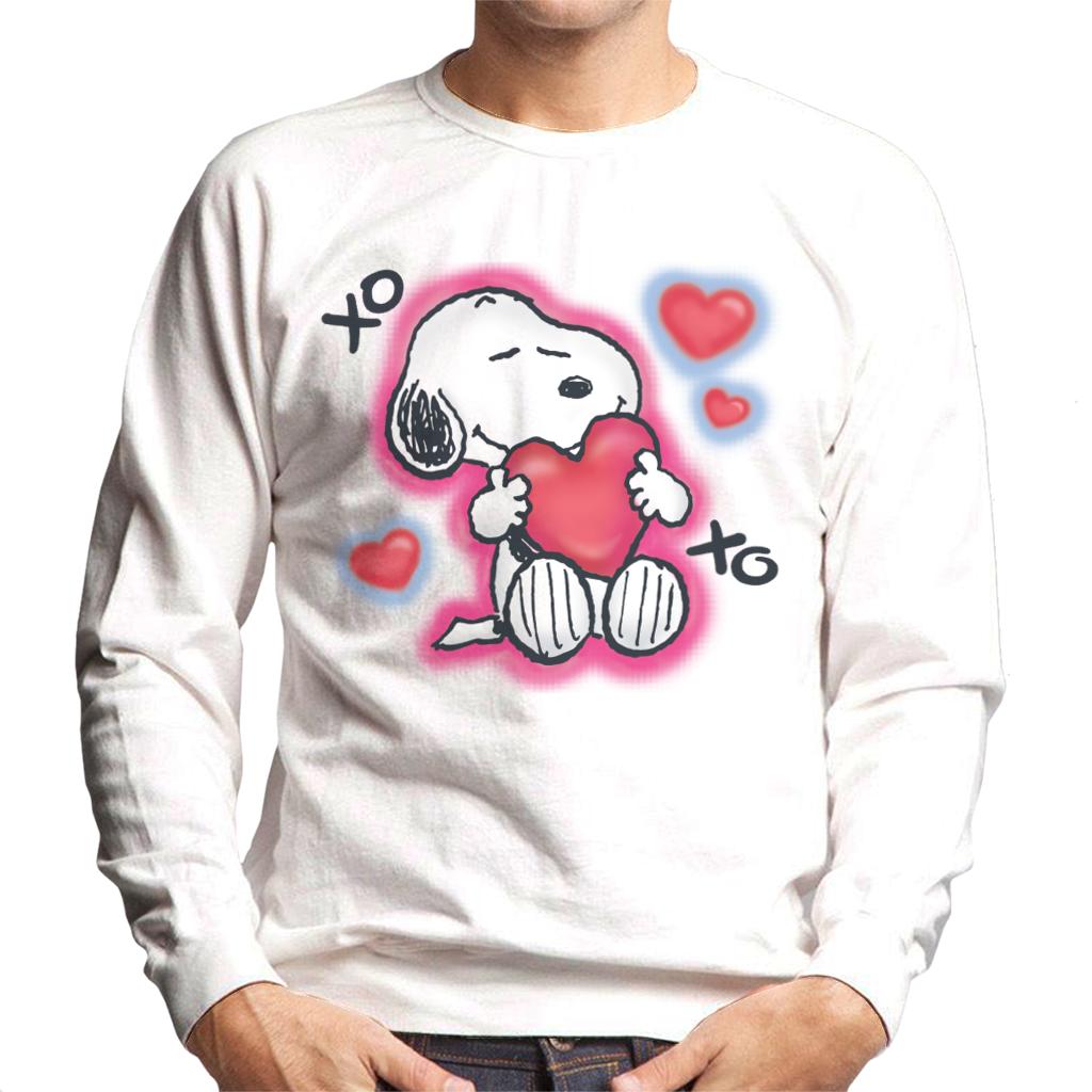 Peanuts Snoopy Hugging Love Heart Xo Men's Sweatshirt-ALL + EVERY
