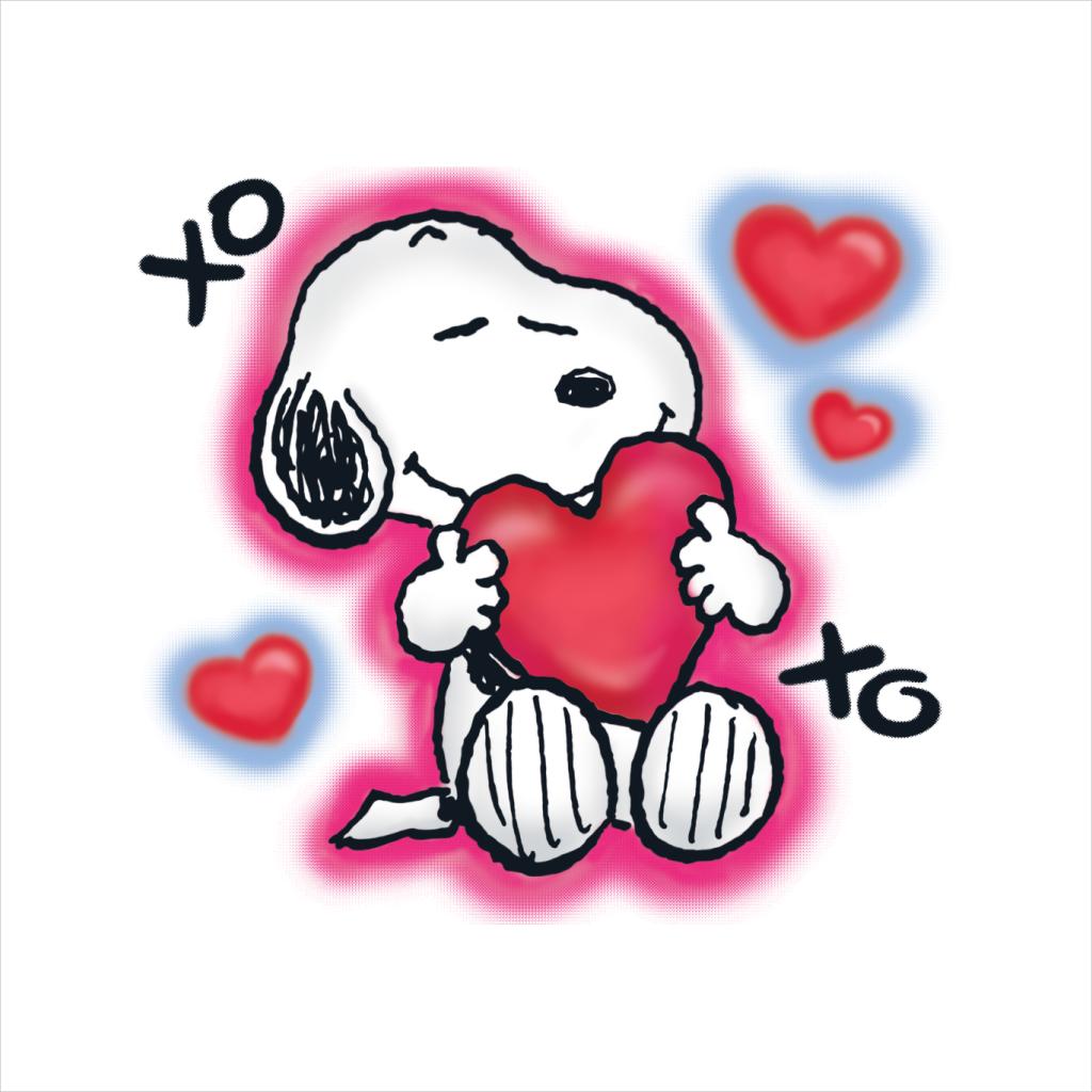 Peanuts Snoopy Hugging Love Heart Xo Women's T-Shirt-ALL + EVERY