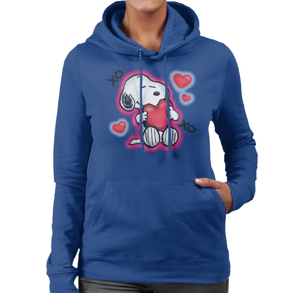 Peanuts Snoopy Hugging Love Heart Xo Women's Hooded Sweatshirt-ALL + EVERY