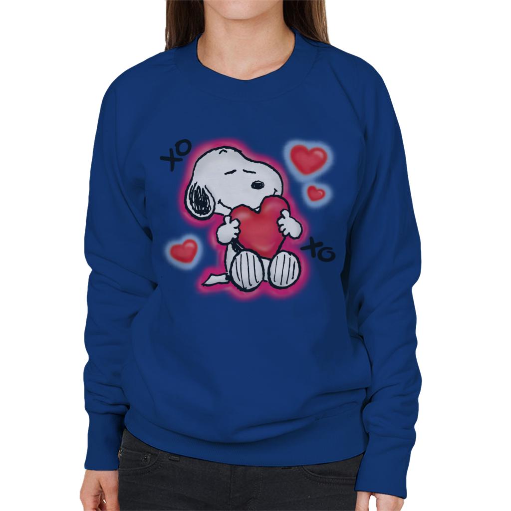 Peanuts Snoopy Hugging Love Heart Xo Women's Sweatshirt-ALL + EVERY