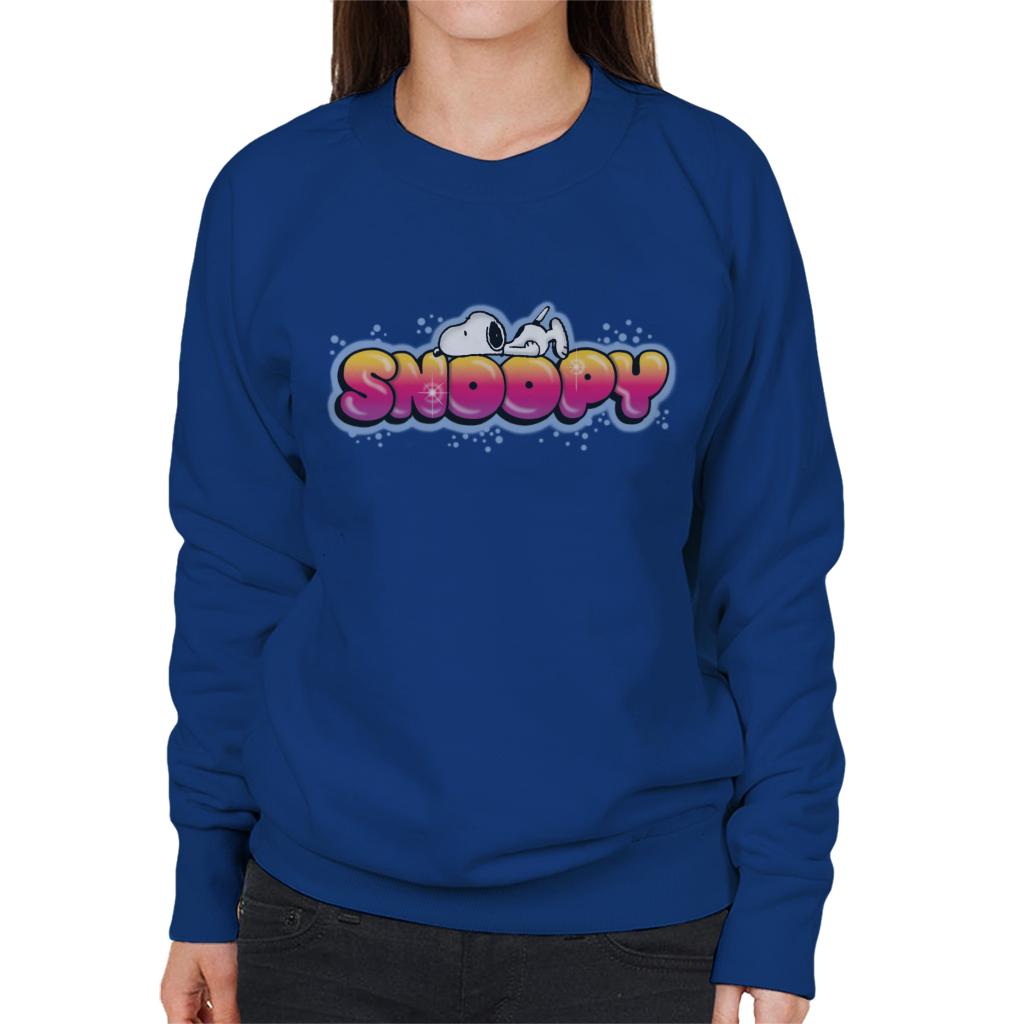 Peanuts Snoopy Lying On Front Women's Sweatshirt-ALL + EVERY