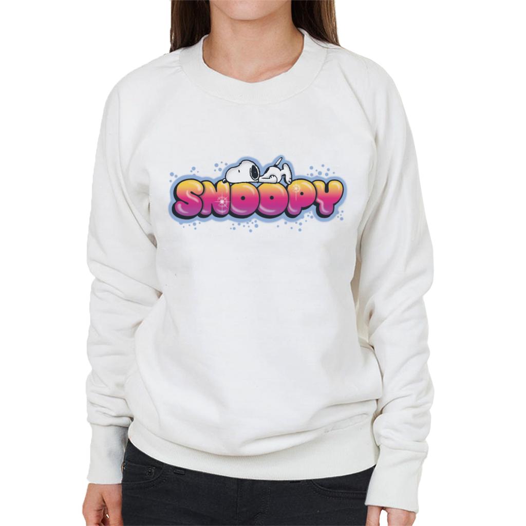 Peanuts Snoopy Lying On Front Women's Sweatshirt-ALL + EVERY