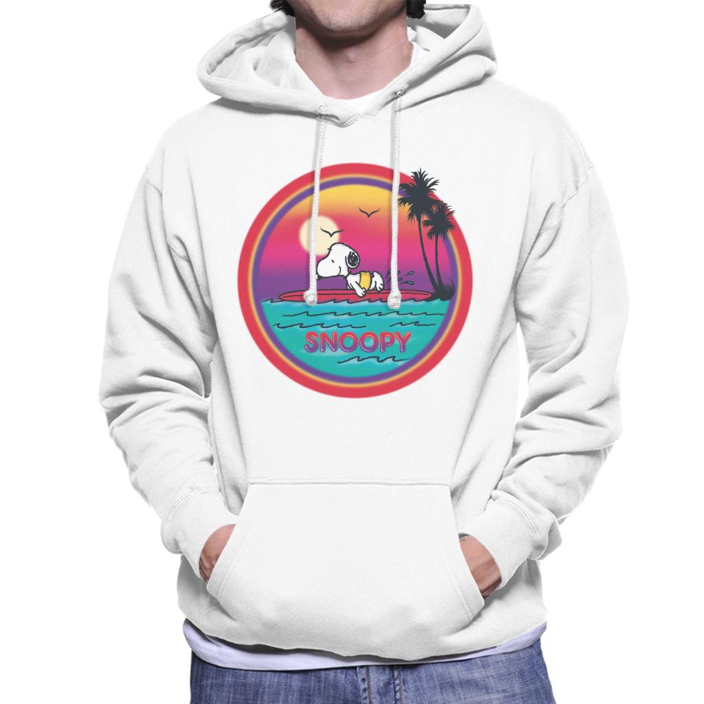 Peanuts Snoopy Surfing Sunset Men's Hooded Sweatshirt-ALL + EVERY