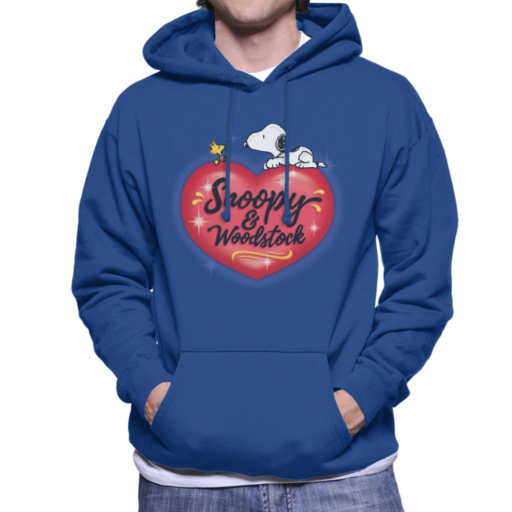 Peanuts Snoopy Woodstock Love Heart Men's Hooded Sweatshirt-ALL + EVERY