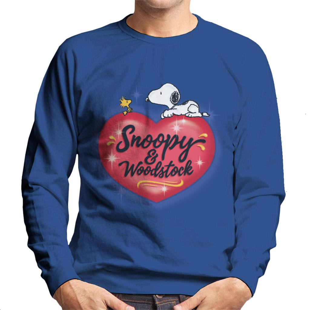 Peanuts Snoopy Woodstock Love Heart Men's Sweatshirt-ALL + EVERY