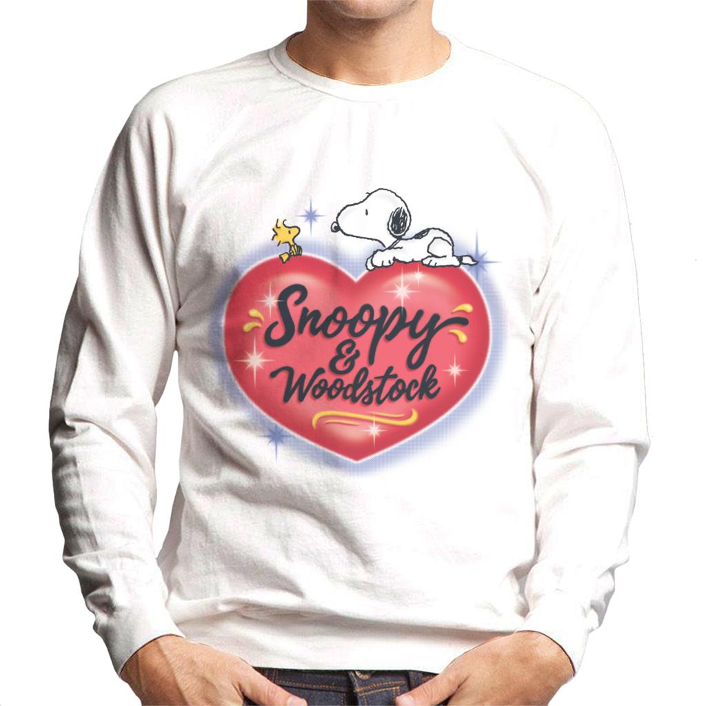 Peanuts Snoopy Woodstock Love Heart Men's Sweatshirt-ALL + EVERY
