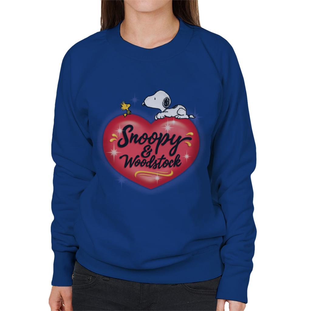 Peanuts Snoopy Woodstock Love Heart Women's Sweatshirt-ALL + EVERY