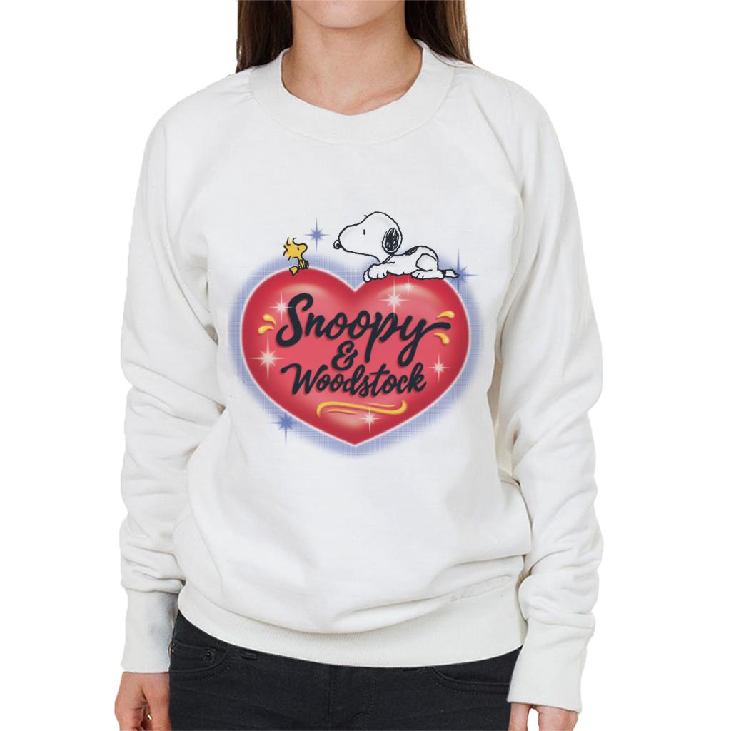 Peanuts Snoopy Woodstock Love Heart Women's Sweatshirt-ALL + EVERY