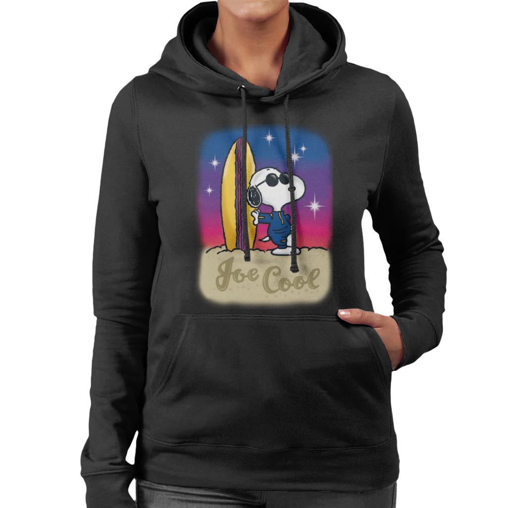 Peanuts Snoopy Cool Sunglass Surfer Women's Hooded Sweatshirt-ALL + EVERY