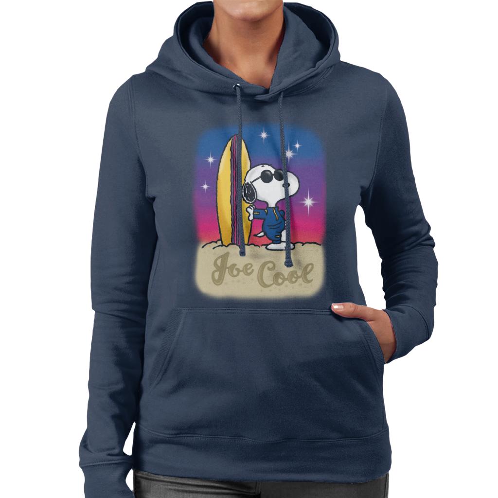 Peanuts Snoopy Cool Sunglass Surfer Women's Hooded Sweatshirt-ALL + EVERY